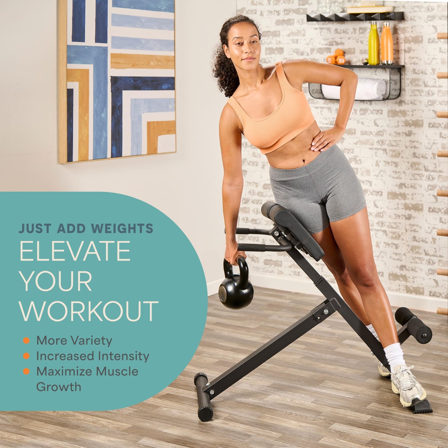 Lifepro SculptTrainer Roman Chair – Hyperextension Bench for Strength Training – Adjustable Back Extension Machine, Ab Bench & Foldable Sit-Up Bench for Athletes, Core Work & Home Gym Workouts