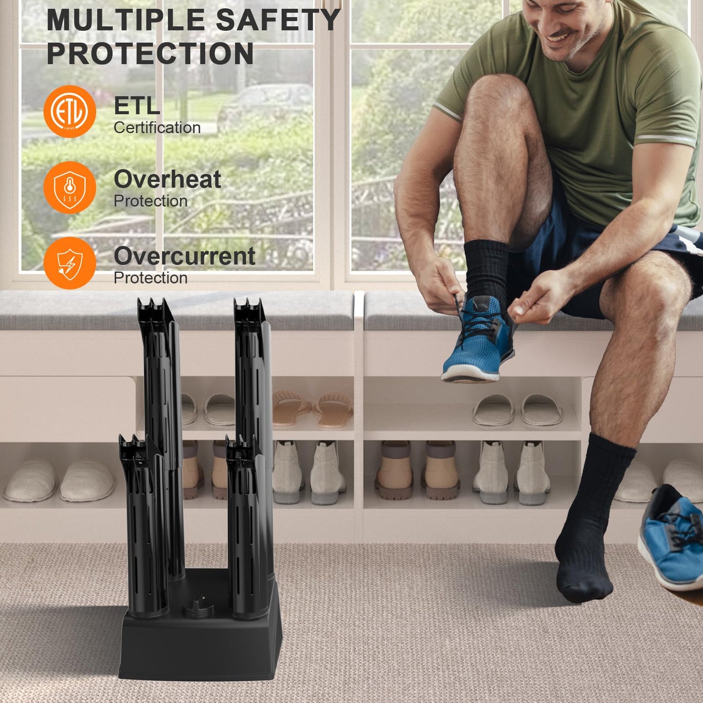 NESOVI Boot Dryers Shoe Dryer: Boot Warmer and Deodorizer with Fan, Boot Dryer for Work Boots with Timer, Shoe Dryers for Sneakers, Fast Glove, Helmet, Boxing Glove Dryer