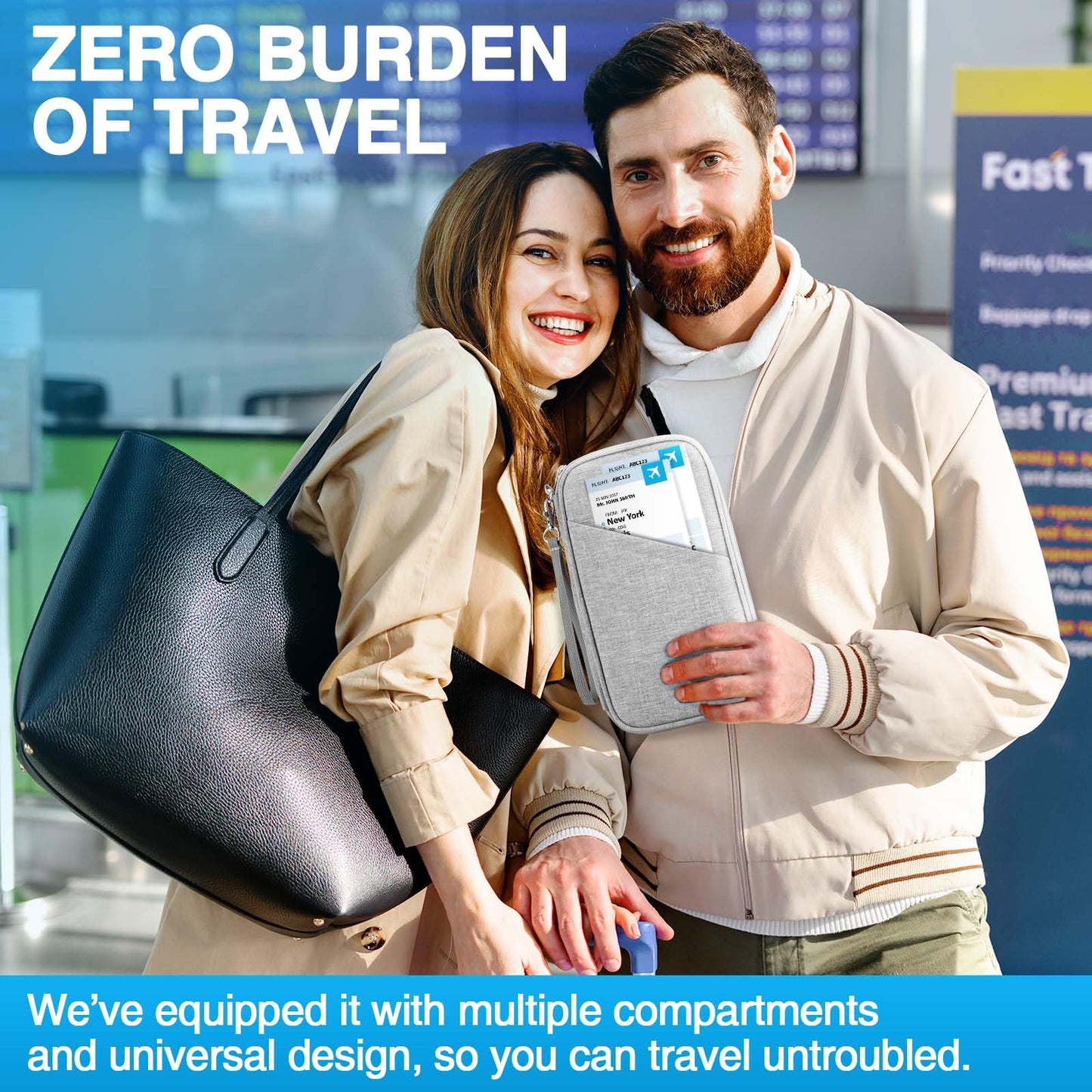 Passport Holder Family, Women Rfid Blocking Passport Wallet, Travel Essentials Premium Wallets, Waterproof Passport Holders Bag for Men Traveling, Travel Document Organizer Credit Cards Case