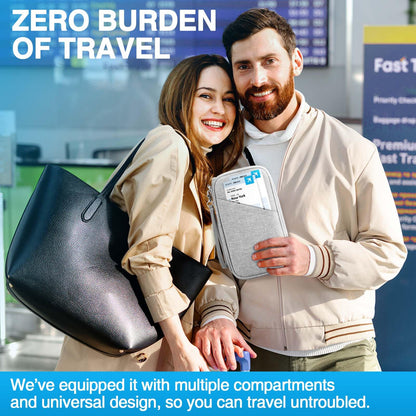 Passport Holder Family, Women Rfid Blocking Passport Wallet, Travel Essentials Premium Wallets, Waterproof Passport Holders Bag for Men Traveling, Travel Document Organizer Credit Cards Case