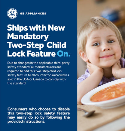 GE GCST07N1WSS Microwave Oven, 700-watt 6 Auto Cooking Settings, Child-Lock Technology, Kitchen Essentials for The Countertop, Dorm Room or Apartment, 0.7 Cu. Ft, Stainless Steel