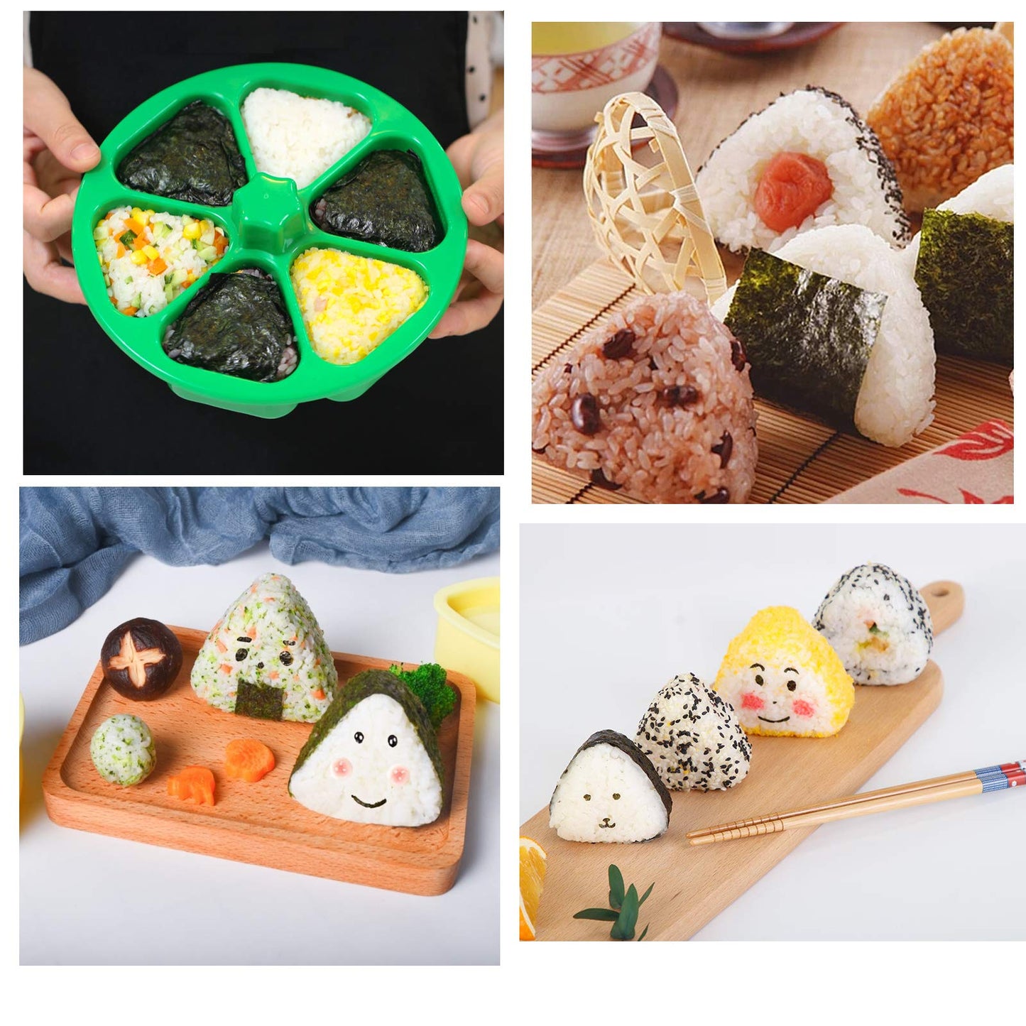6 Cavity Triangle Sushi Mold Onigiri Rice Ball Press Maker Non-stick Sushi Maker Tools For Seaweed Cilantro Rice Balls