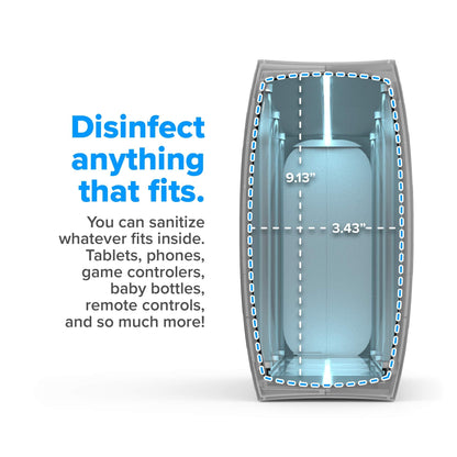 PhoneSoap XL (HomeSoap) UV Llight Sanitizer | 360° UV Sanitizing Box & Charger | Large Capacity | Sanitizes Tablets, Baby Bottles, Remotes, Toys & More (White)