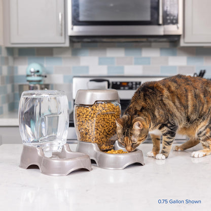 Petmate Pet Cafe Cat and Dog Water Dispenser - Water Bowl for Cats and Dogs, USA Made, .25 GAL, Pearl Ash Blue