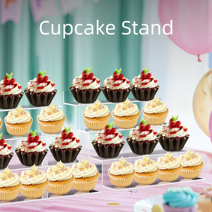 9 Inch Acrylic Shelf for Perfume Organizer, 4 Tier Funko POP Shelves, Cologne Organizer Tiered Riser Display Stand, Acrylic Display for Decoration