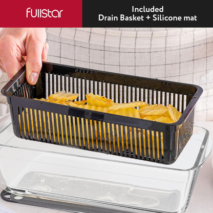 Fullstar Mandoline Slicer for Kitchen, Fruit Cutter, Cheese Grater, Cucumber Slicer, Food Cutter & Kitchen Gadgets (7 in 1, White)