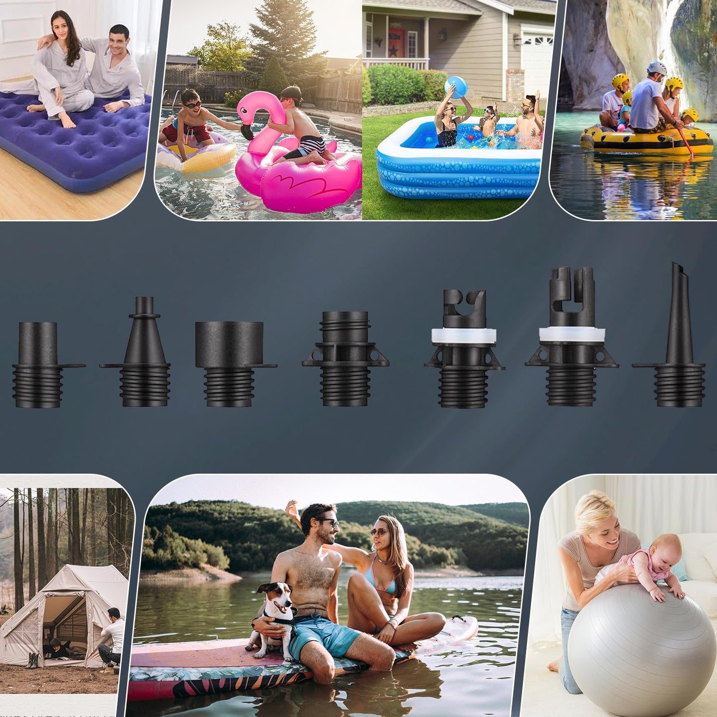 Polotrag Paddle Board Pump, SUP Electric Pump, Professional 20 PSI Portable Air Compressor with Auto-Off, Deflation Function and 12V Car DC Air Pump for Inflatables, Kayaks and Boats