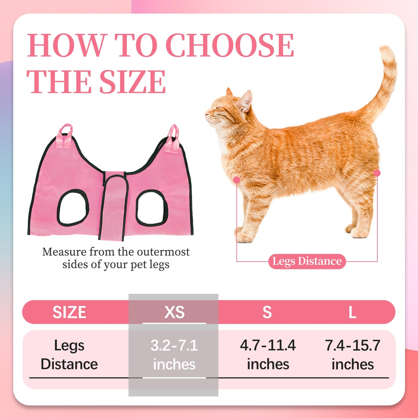 PatiencET Dog Grooming Hammock, Pet Grooming Hammock for Cats & Dogs with Security Strap, Dog Sling for Nail Trimming with Nail Clippers/Trimmer, Nail File, Pet Comb(Pink XS)