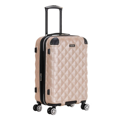 Kenneth Cole REACTION Diamond Tower Collection Lightweight Hardside Expandable 8-Wheel Spinner Travel Luggage, Rose Champagne, 3-Piece Set (20", 24", & 28")
