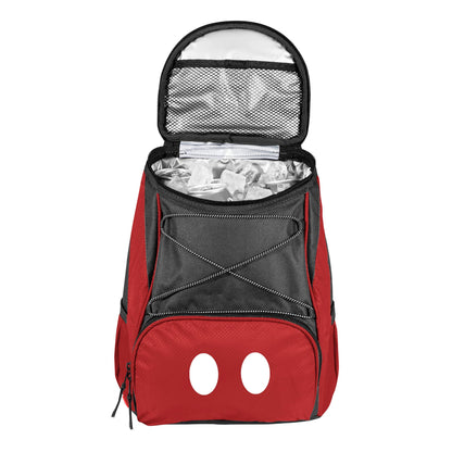 PICNIC TIME Disney Mickey Mouse Backpack Cooler, Insulated Leakproof Soft Cooler Backpack, Waterproof Beach Lunch Bag, Portable Hiking Backpack Ice Chest, Picnic & Travel Bag (Red with Gray Accents)