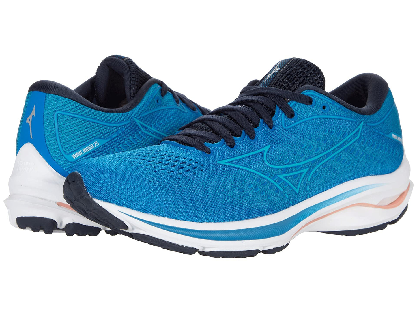 Mizuno Women's Wave Rider 25 | neutral Support Running Shoe |Eco Friendly Materials | Imperial Blue/Vivid Blue | US 8 Wide (D)