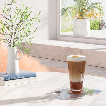 Leadiy Acrylic Coaster Decorative Plates, Irregular Bar Drink Coaster, Clear Cloud Shape Coffee Cup Coaster, Perfect for Tabletop Protection and Accessories Display.(Clear)