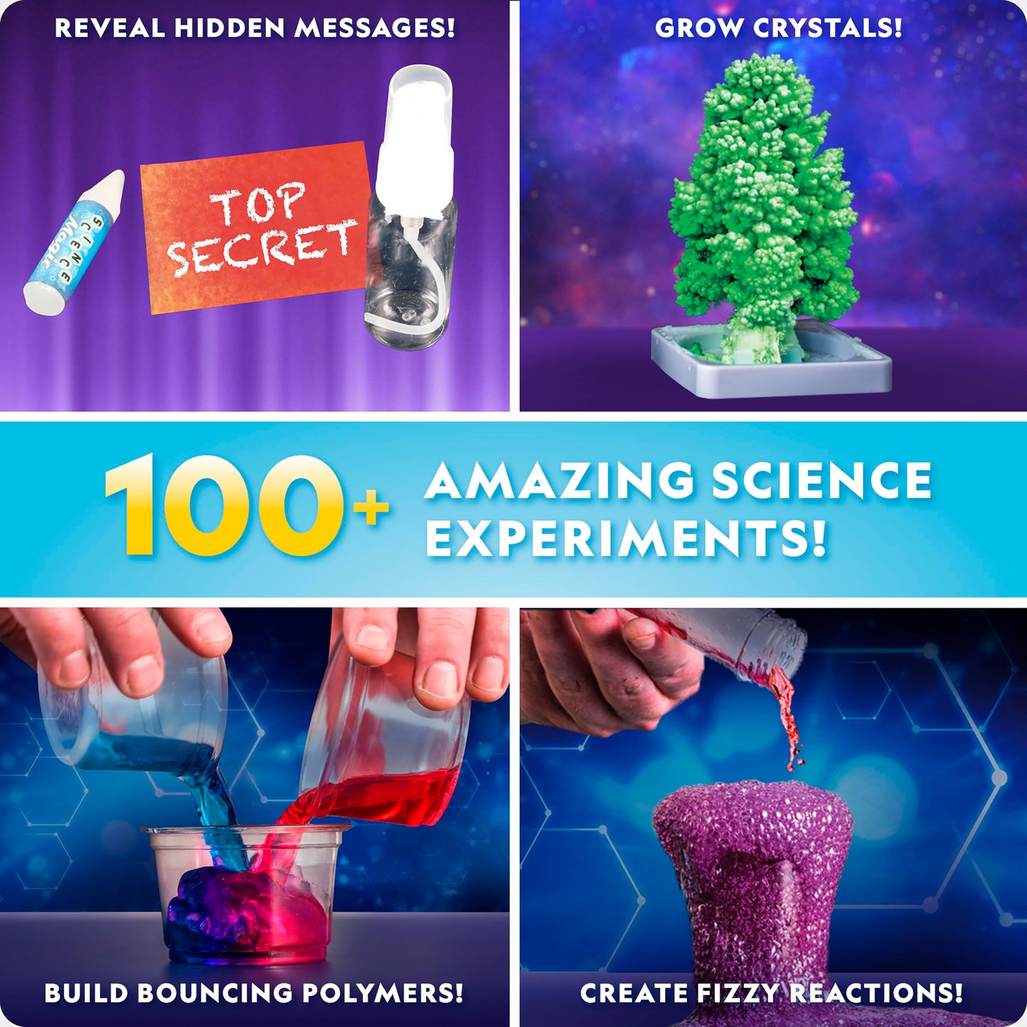 NATIONAL GEOGRAPHIC Amazing Chemistry Set - Chemistry Kit with 100+ Science Experiments Including Crystal Growing and Reactions, Science Kit for Kids, STEM Gift for Boys and Girls (Amazon Exclusive)