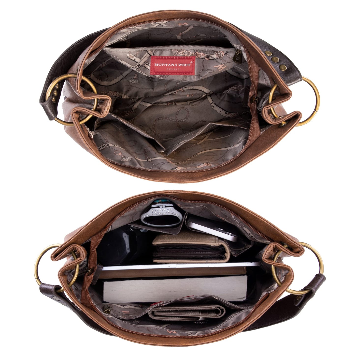 Montana West Purses for Women Hobo Bags Large Leather Handbags Shoulder Satchel Bag for Gift Travel Casual Work MWC-047BR