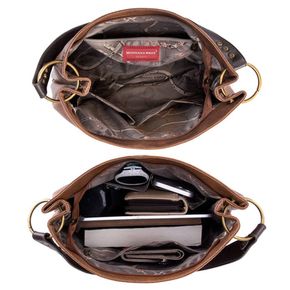Montana West Purses for Women Hobo Bags Large Leather Handbags Shoulder Satchel Bag for Gift Travel Casual Work MWC-047BR