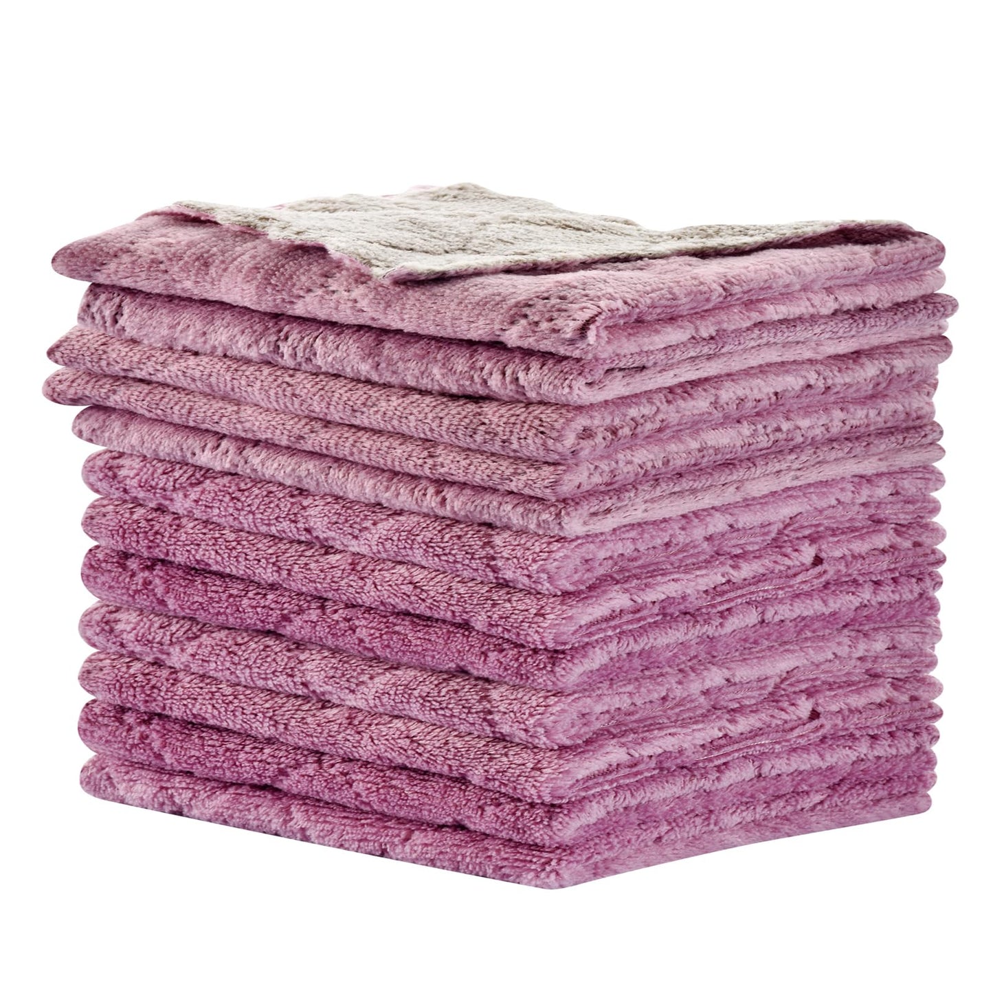 OstWony 12PCS Kitchen Towels Dish Towels, Multipurpose Reusable Dish Cloths, Double-Sided Microfiber Cleaning Rags for Furniture, Car, Tea, Bowl, 10x 6 inch