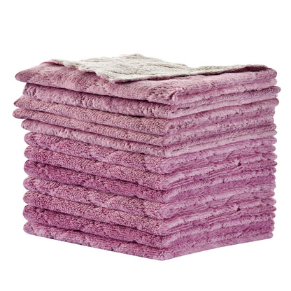 OstWony 12PCS Kitchen Towels Dish Towels, Multipurpose Reusable Dish Cloths, Double-Sided Microfiber Cleaning Rags for Furniture, Car, Tea, Bowl, 10x 6 inch