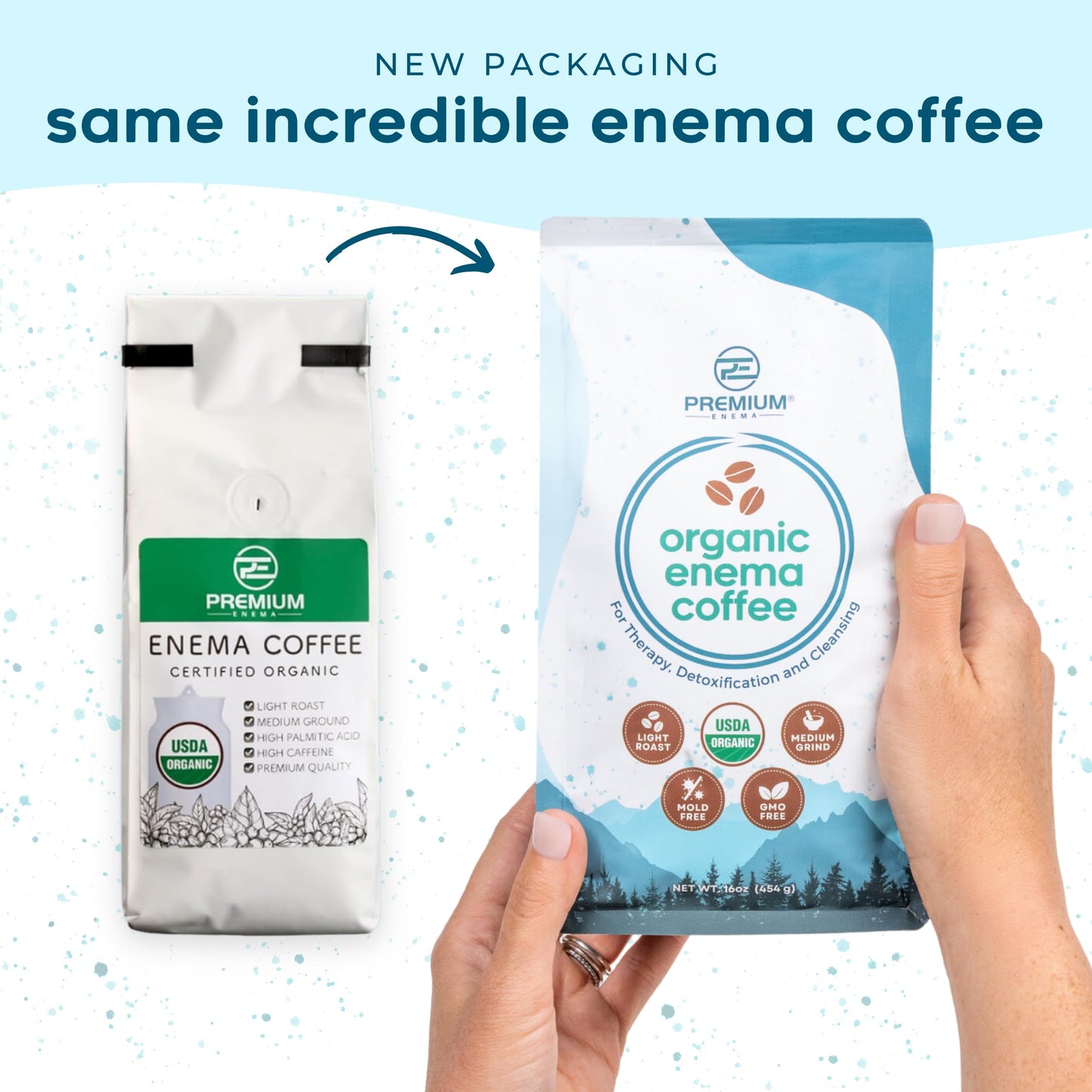 PE Premium Enema Organic Coffee for Enemas. Light Roast, Medium Ground, Specialty Grade. High in Palmitic Acid and Caffeine. Ideal for for Gerson Therapy, Liver Detox and Colon Cleansing (1 Lb)