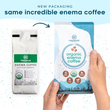 PE Premium Enema Organic Coffee for Enemas. Light Roast, Medium Ground, Specialty Grade. High in Palmitic Acid and Caffeine. Ideal for for Gerson Therapy, Liver Detox and Colon Cleansing (1 Lb)
