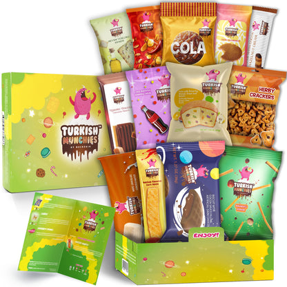 Midi International Snack Box | Premium Exotic Foreign Snacks | Unique Snack Food Gifts Included | Try Extraordinary Turkish Snacks | Candies from Around the World | 12 Full-Size + 1 Bonus Snacks