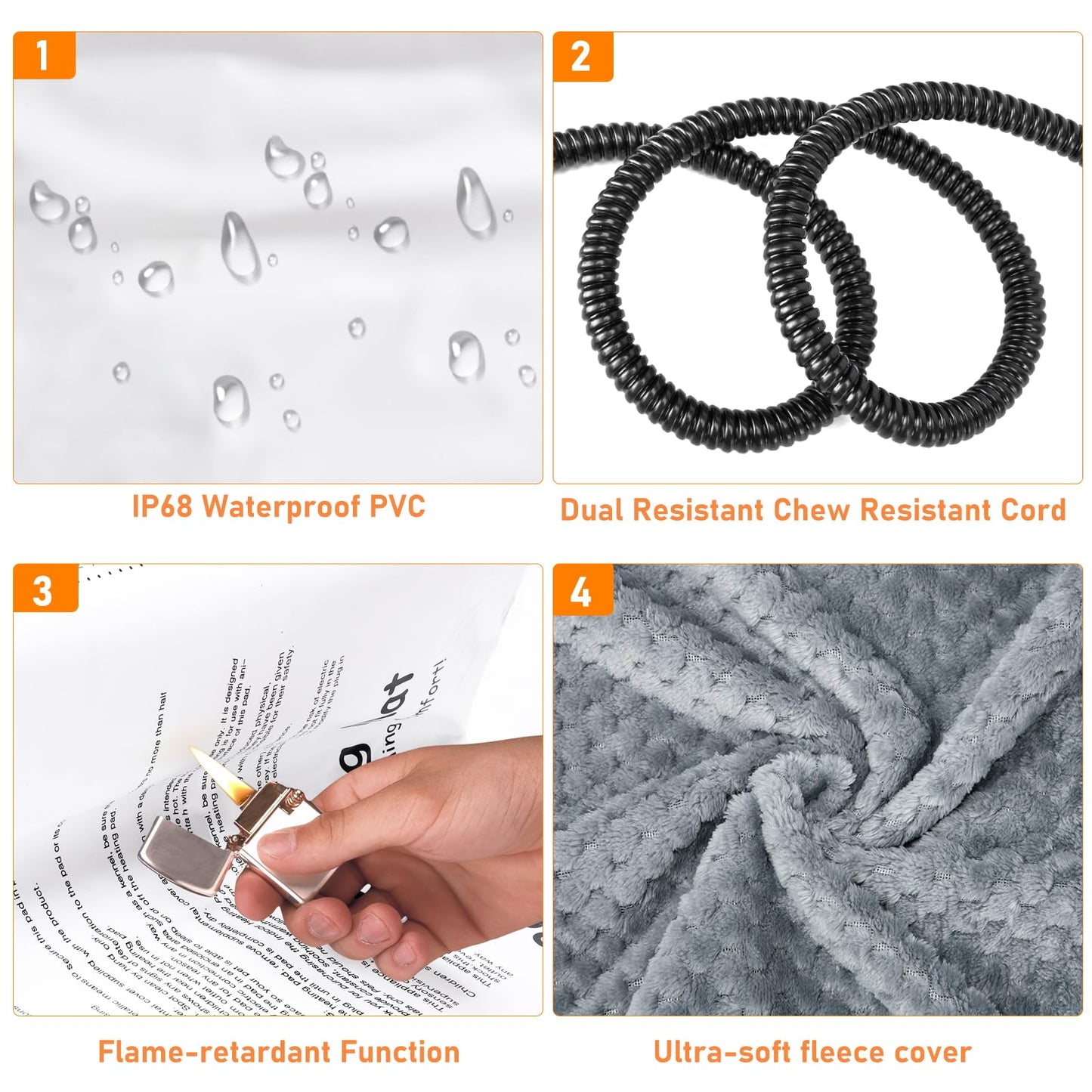 INVENHO Heated Cat Bed, Waterproof Adjustable Temperature Dog Cat Heating Pad with Timer, Indoor Pet Heating Pad for Cats Dogs Electric Pads for Dogs Cats, Pet Heated Pad (S: 18" x 16")