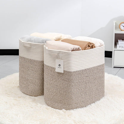 Laughbird Collapsible Laundry for Hamper,Medium Large Storage Bins Fabric Storage Box, Closet Organizer,Hampers Foldable Fabric Storage Basket, Solid Storage Toy Box With Handle, Used to Organize