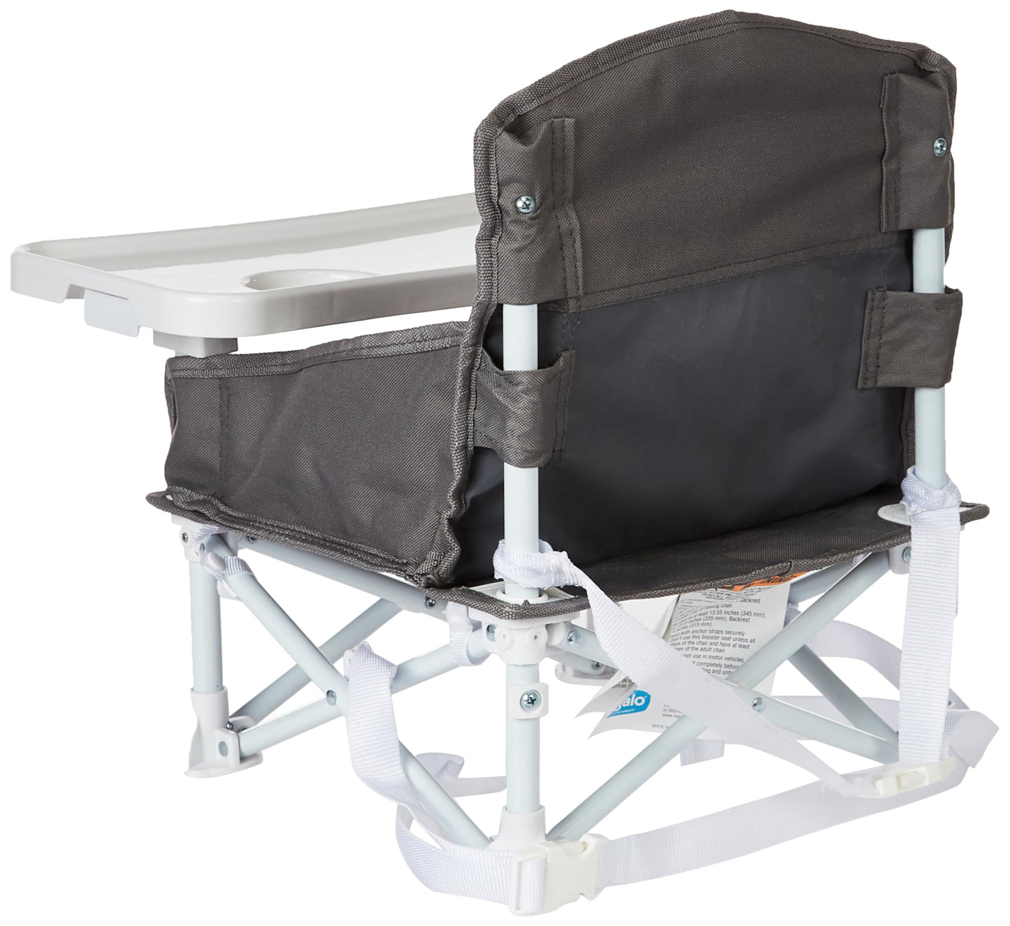 Regalo My Chair 2-in-1 Portable Travel Booster Seat & Activity Chair, Bonus Kit Includes, Oversized Removable Tray with Cup Holder, Gray