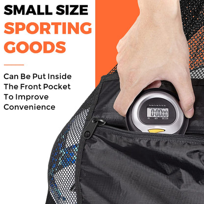 Extra Large Sports Ball Bag, Mesh Soccer Team Balls Bag, Drawstring Sport Equipment Storage Bag for Basketball, Beach Cloth and Swimming Gears with Adjustable Shoulder Strap & Front Pocket(30” x 40”)