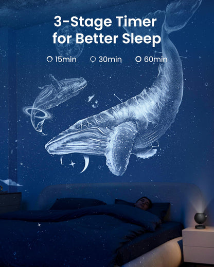 POCOCO Galaxy Star Projector for Bedroom with Replaceable Optical Film Discs, Home Planetarium Night Light Projector with High-Definition Soft Light for Relax, Study, and Meditate, Stress Relief Gifts