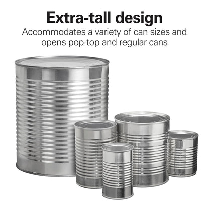 Hamilton Beach Smooth Edge Electric Automatic Can Opener for Kitchen with Easy Push Down Lever, Extra Tall, Includes Stainless Steel Scissors, Black and Chrome (76607)