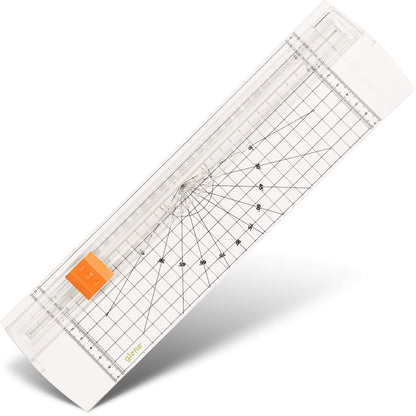 Glone 12 inch Paper Trimmer, A4 Size Paper Cutter with Automatic Security Safeguard for Coupon, Craft Paper and Photos (Off White)