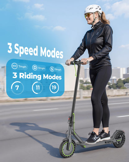 Roinside Electric Scooter for Adults - 8.5" Solid Tires, 350W Motor, Up to 19 MPH and 15 Miles Long-Range Commuting Folding E-Scooter with Dual Braking System and Smart App