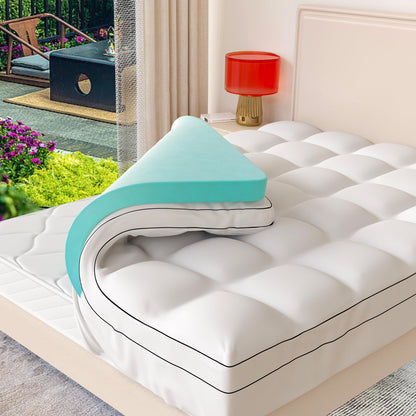 Memory Foam Mattress Topper Twin Size, Dual Layer 4 Inch Mattress Pad,2 Inch Gel Memory Foam Plus 2 Inch Pillow Top Cover with 8-21 Inch Deep Pocket
