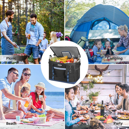 Maelstrom ICY Hollow Cooler Bag,75 Cans Collapsible Soft Sided Cooler,Extra Large Insulated Leakproof Lunch Cooler Bag,Portable for Grocery Shopping,Camping,Tailgating and Road Trips, G: 75 Can Black