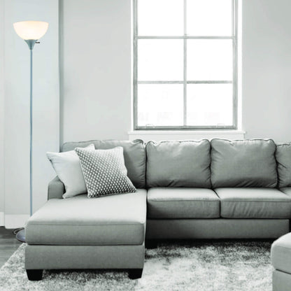 Newhouse Lighting NHFL-HE-SI Henry 71-inch Plastic and Metal Modern LED Floor Lamp Stand with Rotary Switch for Bedrooms, Living Room | Durable Floor Lamp For Home, Office, Reading (Silver)