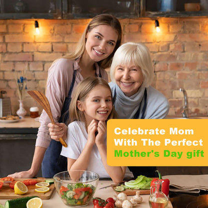 Jilla-hla Wooden Spatula Nonstick Turner Acacia Wood, Right Long Handle Flat Frying Spatulas Handmade for Mother Wife Grandma Her Kitchen Gift, Ideal Cookware Utensils for Cooking Eggs, Fish, Pancakes