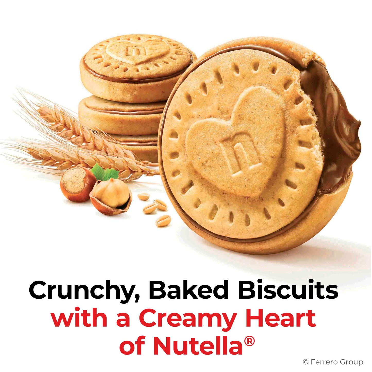 Nutella Biscuits, 20 Count Cookies, Hazelnut Spread with Cocoa, Kids Snacks, 9.7 oz