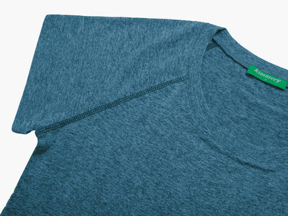 Kimmery Plus Size Crew Neck Fitness T-Shirt, Short Sleeve Sports Top, Lightweighted Summer Gym Shirt XXL Blue