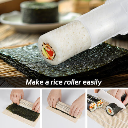 AISHN Sushi Roller 11.8 inches Sushi Bazooka Sushi Maker Chef Tool Rice Roller Durable Rice Maker Machine Mold for Easy Sushi Cooking Translucent white