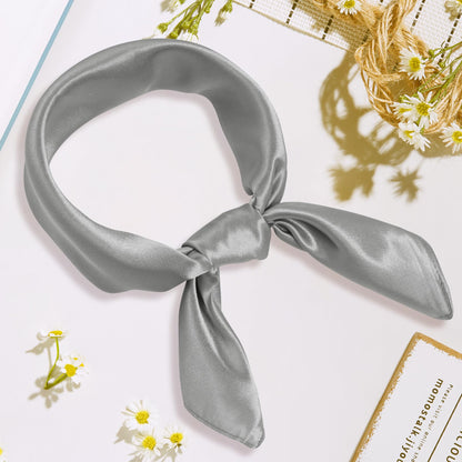 Pistha Chiffon Scarf Square Ribbon Neck Scarf Satin Scarf Handkerchief for Halloween Retro Women Girls Costume Accessory