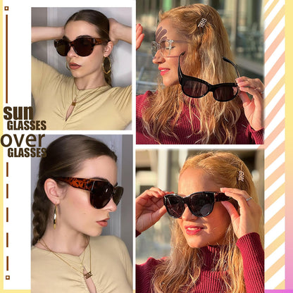 GEGURI Fit Over Glasses Polarized Sunglasses for Women & Men, Stylish Cat Eye Design Sun Glasses 100% UV Protection