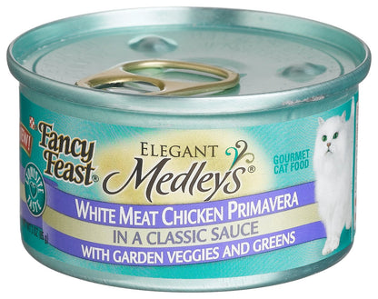 Purina Fancy Feast Medleys White Meat Chicken Primavera With Tomatoes, Carrots and Spinach in a Silky Broth - (Pack of 24) 3 oz. Cans