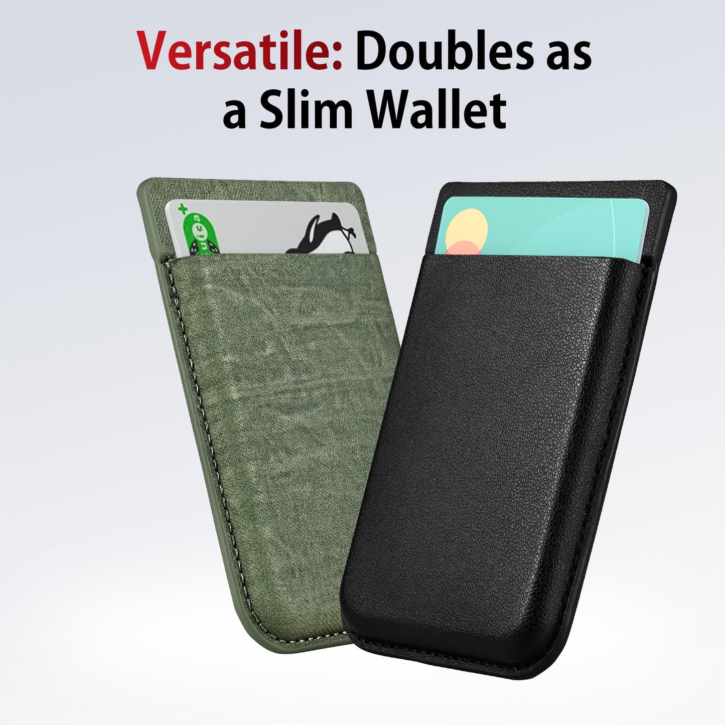 Magnetic Carrying Leather Case for PLAUD Note AI Voice Recorder – Thin Phone Wallet Attachment, Compatible with All Phone Sizes Green (Original Equipment Included, No Additional Purchases Needed)