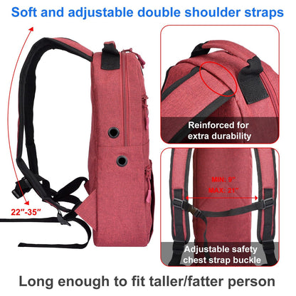 iGuerburn Small Oxygen Tank Backpack for Size M2, A/M4, ML6, B/M6, M7, C/M9, Portable Oxygen Backpack Cylinder Bag O2 Tank Carrier Holder for Travel (Not for Size D Tanks)