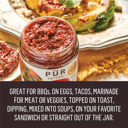 PUR Spices Chipotle Fire Spicy Hot Sauce I Chili Pepper Cooking Paste for Dipping, Chili Seasoning, Taco Sauce, Salsa I Plant Based, Gluten Free, No sugar added, Preservative and Additive Free I 6oz Jar