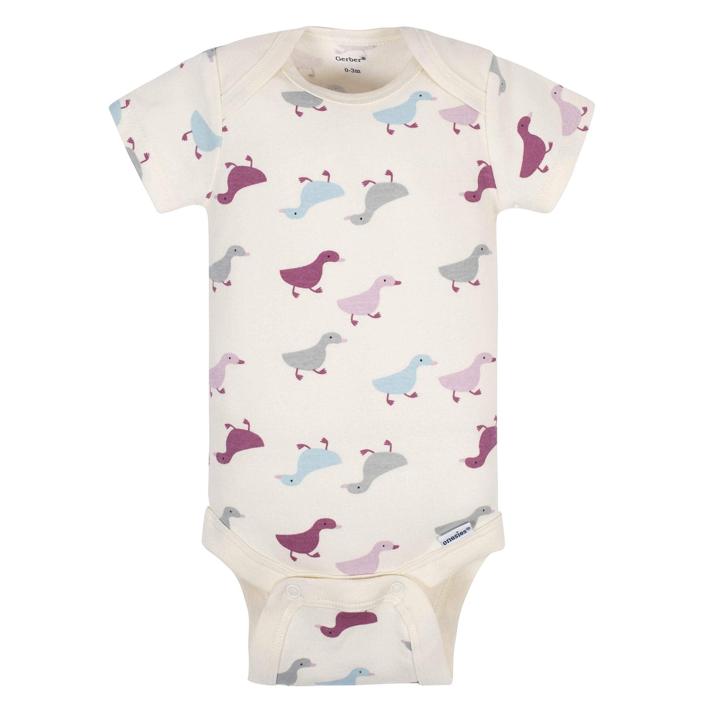 Grow by Gerber Baby Girls 5-Pack Short-Sleeve Onesies Bodysuits, Grey/Pink/Ivory, 12 Months