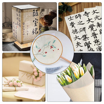 50/100 Sheets FIVEIZERO A4 Mulberry Paper Sheets Natural Fiber Rice Papers,8.3x11.7in Natural Decoupage Tissue Paper for Writing Painting, Decorative &Card Making Papers DIY Craft