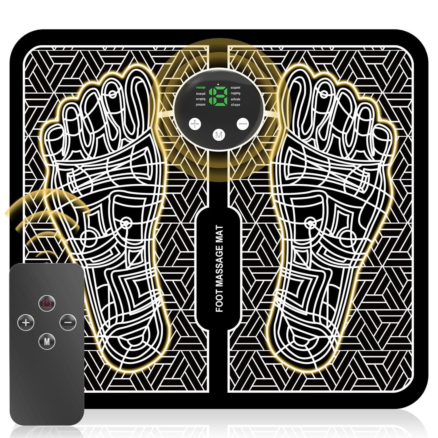 Phixnozar Transcutaneous Electronic Nerve Stimulator, EMS Foot Massager for Muscle Relaxation, LCD Display Screen,Back & Legs Massager