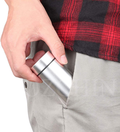 OZCHIN Aluminum Storage Jar Portable Airtight Smell Proof Container Bottle Multipurpose Storage Container for Spices, Coffee & Teas 80ml (Silver&Black)