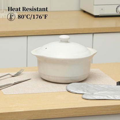 Leetaltree Beige Placemats Set of 4 - Heat Resistant Non-Slip Place mats for Dining Table, Washable Durable PVC Vinyl Woven Table Mats（Beige, 4）